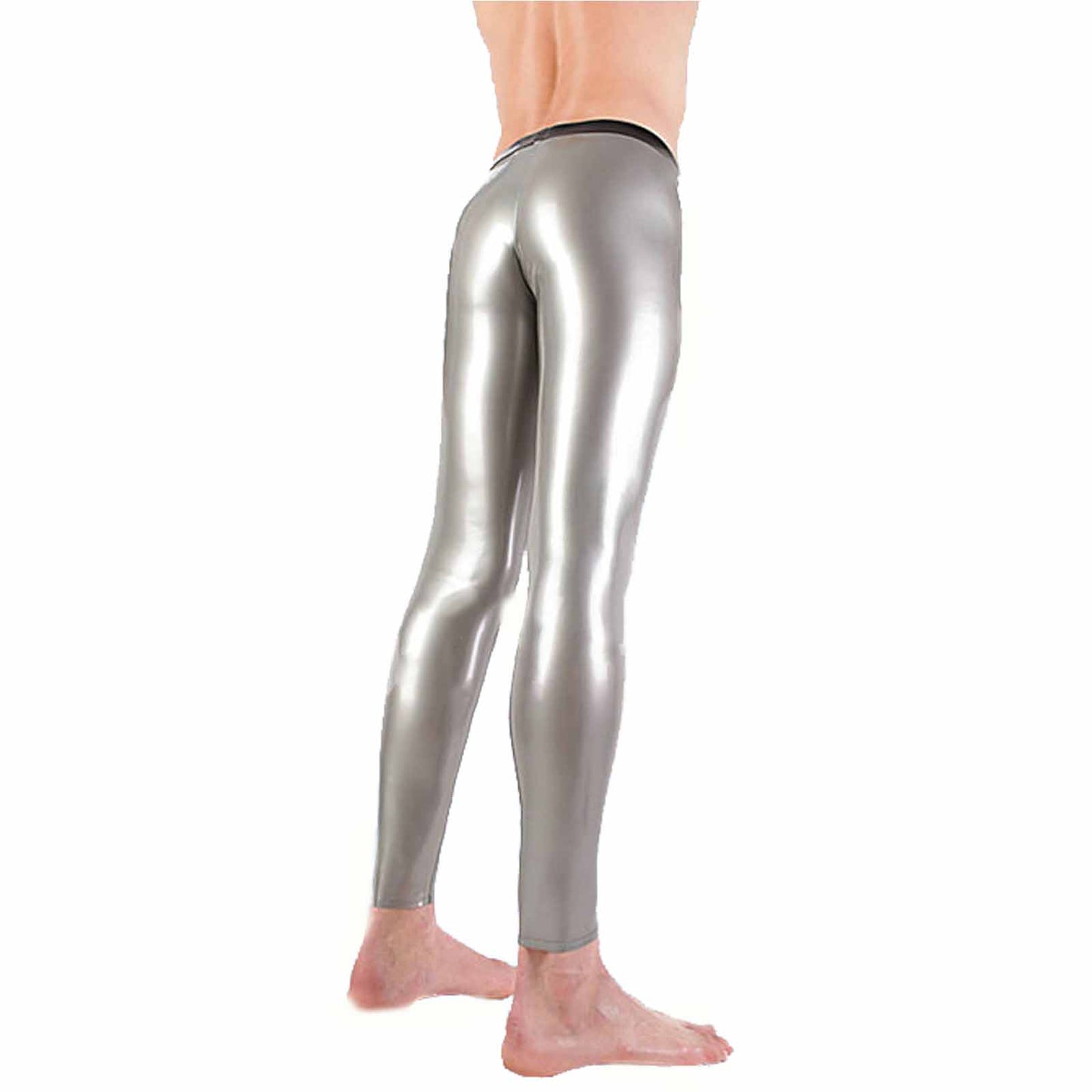 MONNIK Latex Unisex Gary Mid-pants with Black Trim Tights for Bodysuit Party Clubwear