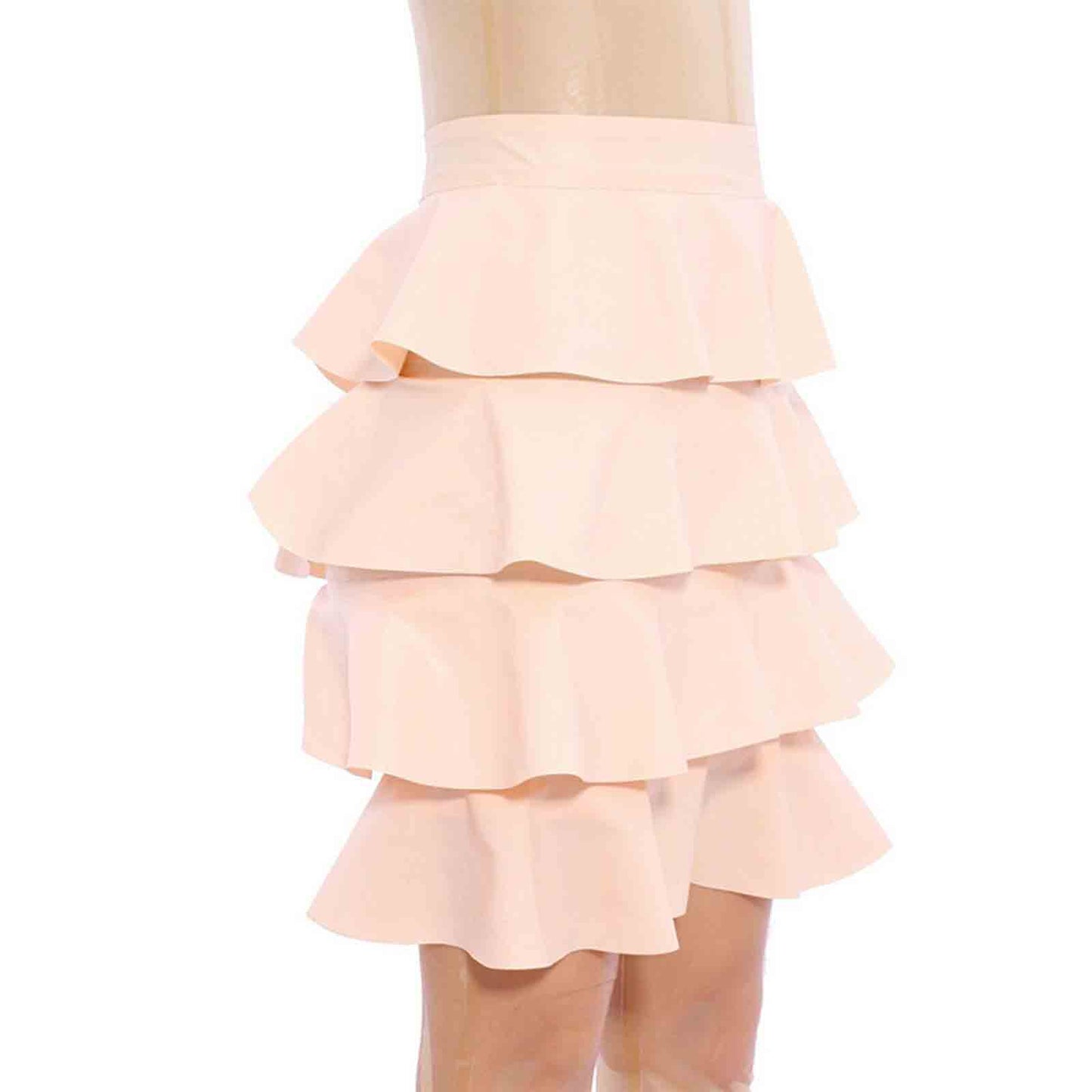MONNIK Latex ladies Fashion skirt sexy Women's Rubber Midi skirt cake skirt with zip for fetish Catsuit Club wear