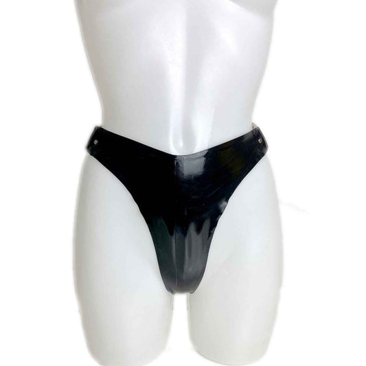 MONNIK Black Latex Panties Ladies Bikini Briefs High Panties for Catsuit Party Club Wear
