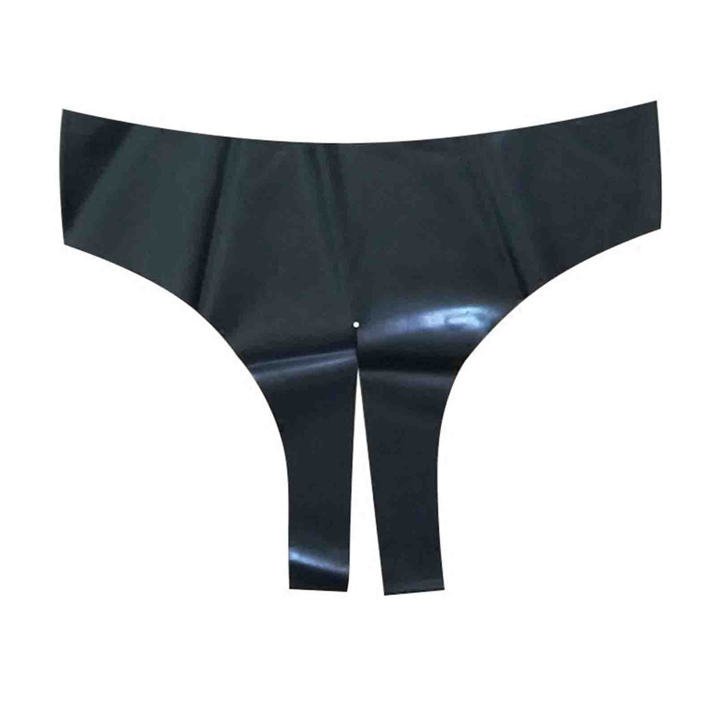 MONNIK Latex hot Underwear Women Crotchless Panties Sexy Briefs open crotch shorts for fetish Catsuit Club wear
