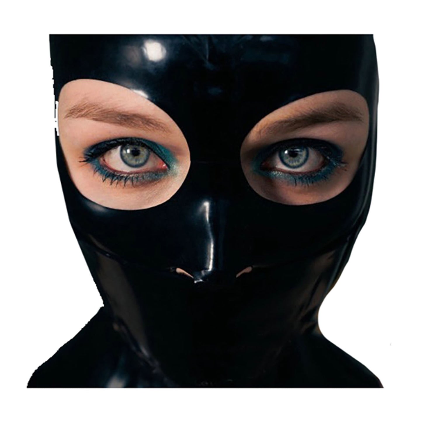 MONNIK Latex Head Cover Latex Mask Hood Open Nose and Eye Latex Neck Sleeve With Zipper Handmade for Bodysuit Cosplay