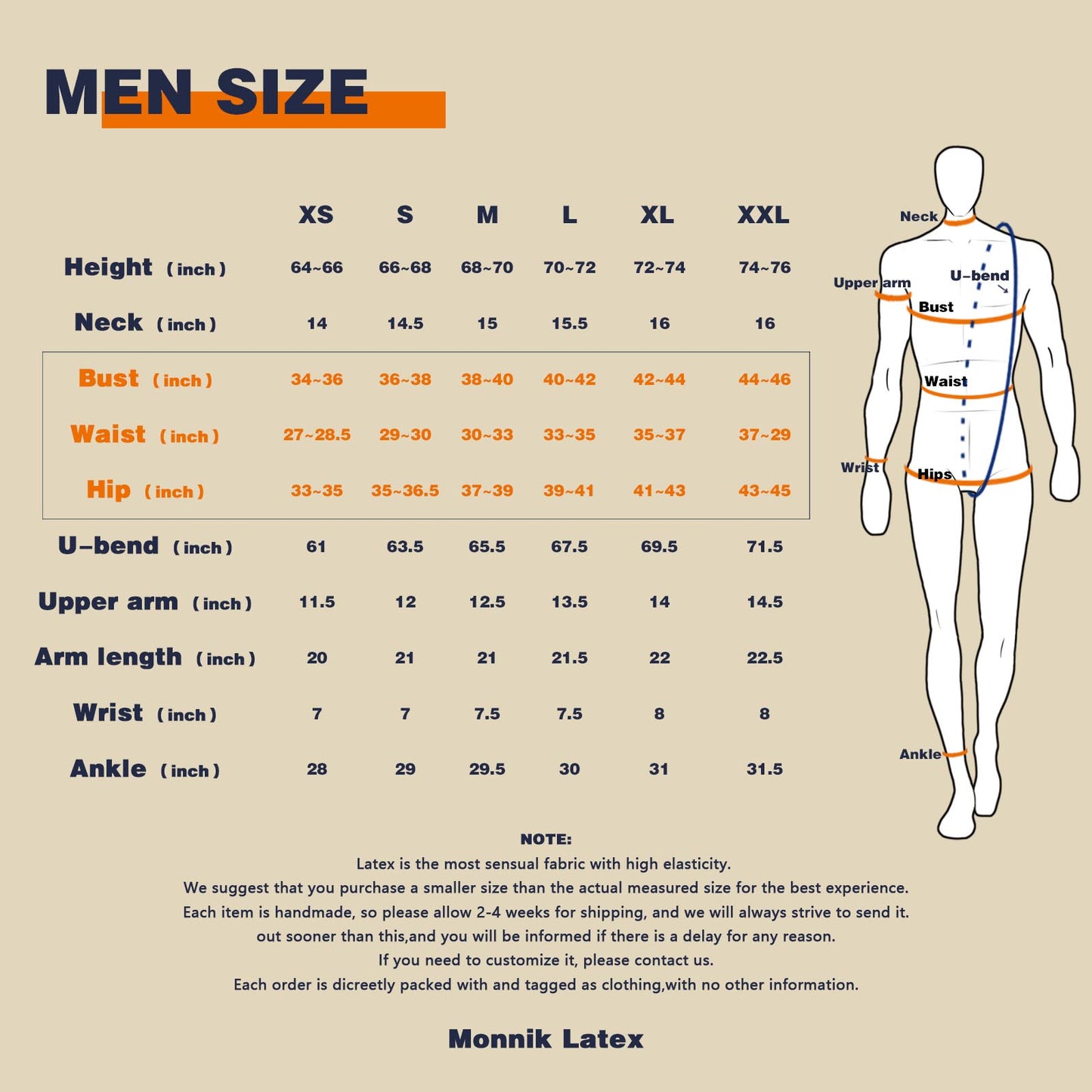 MONNIK Latex Classic Tee Custom Made Men Latex Tight Shirt for Club Party Bodysuit Wear