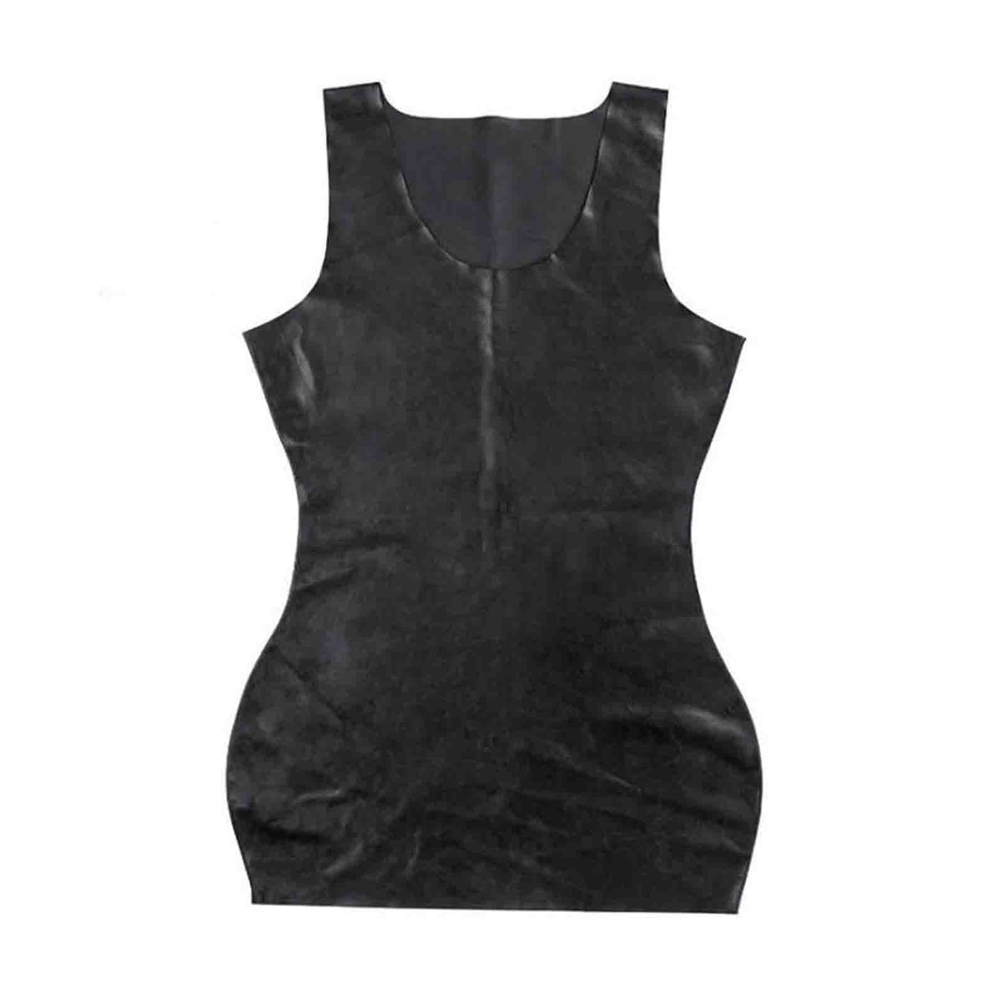 MONNIK Latex suit sexy Tight women Rubber Short Sleeveless One piece Dress underwear vest corset for fetish Catsuit