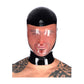 MONNIK Latex Mask Rubber Hood Full Head Black and Face Translucent Design Open Mouth for Catsuit Party Cosplay Wear