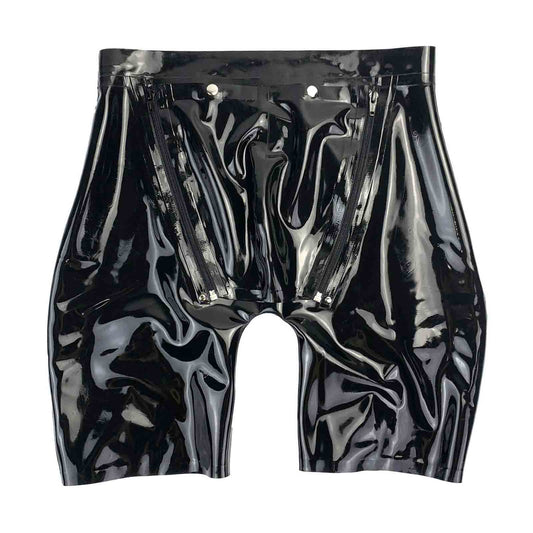 MONNIK Black Latex Underwear Boxer Briefs Shorts Underpants Club wear Catsuit for Party