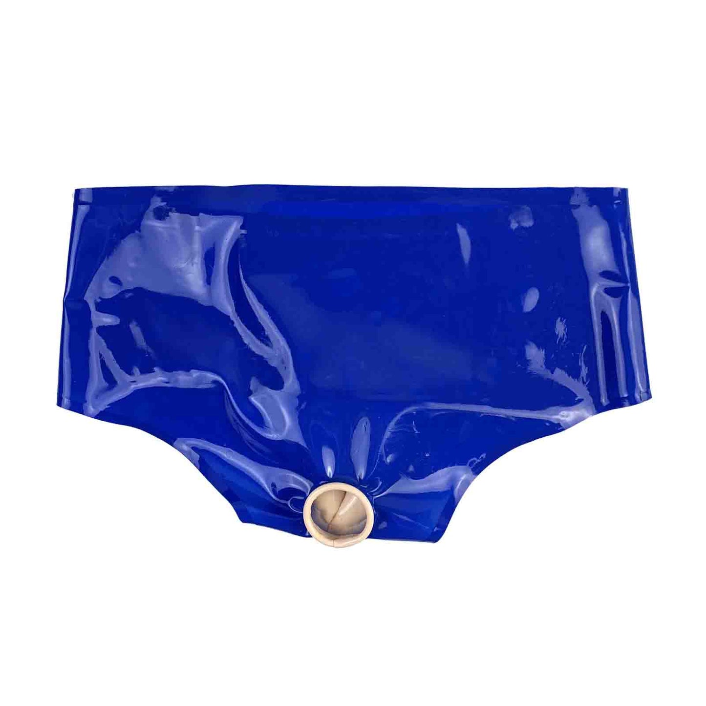 MONNIK Blue Latex Underwear with Anal Condom Briefs Fetish Panties Sexy Catsuit Custom