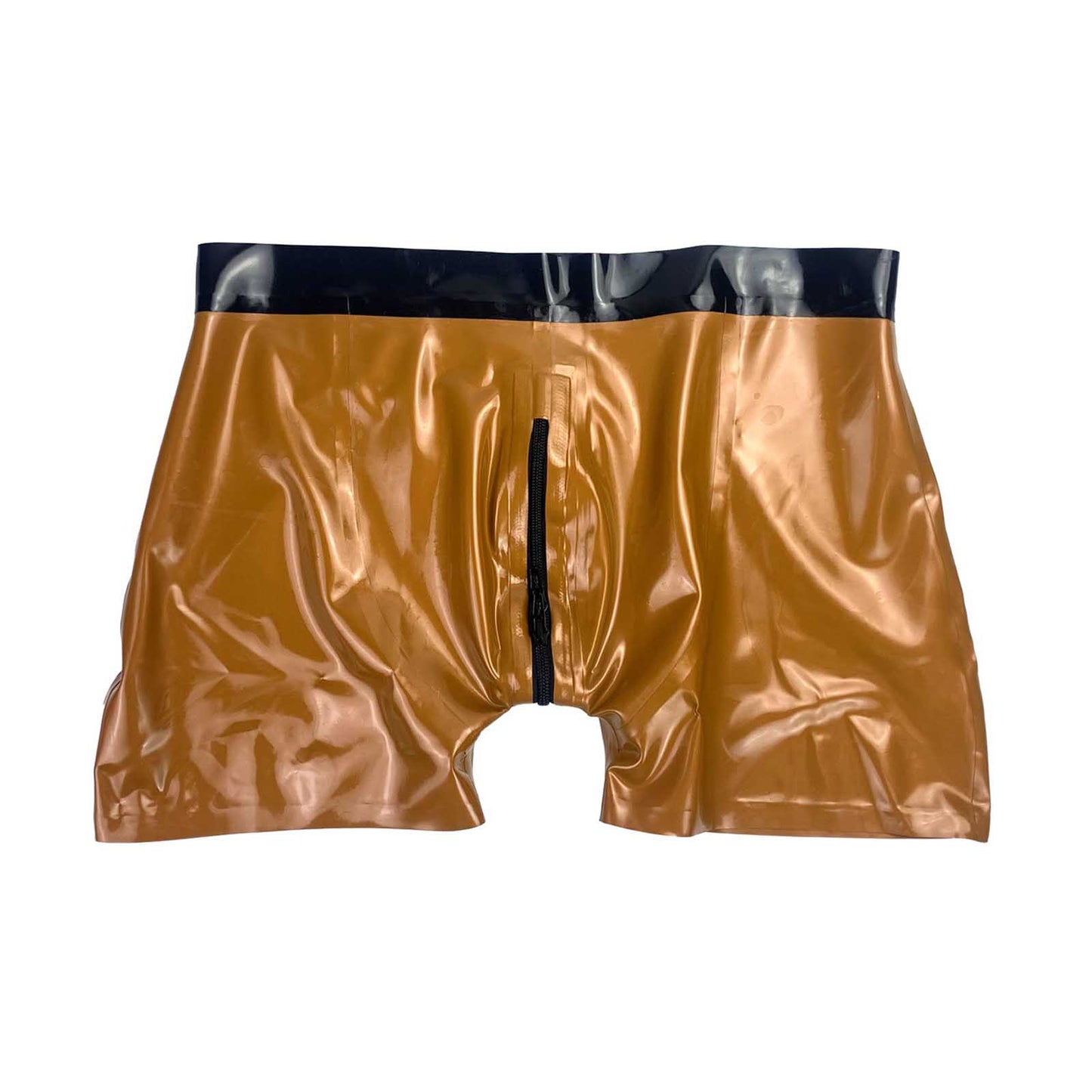 MONNIK Latex Briefs Shorts Brown Panties Rubber Men Boxers Shorts Underwear for Catsuit