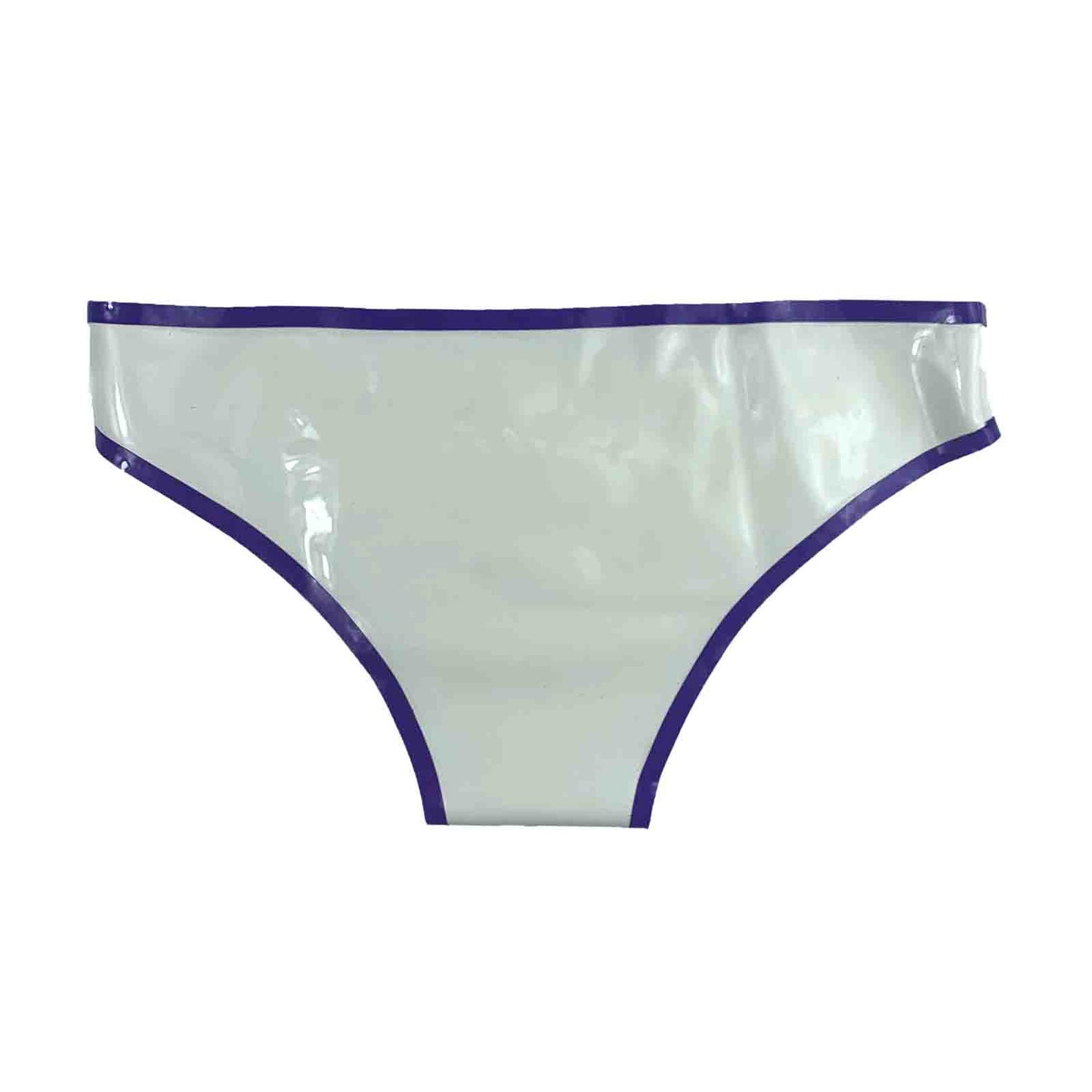 MONNIK Ladies Latex Underwear Tight Briefs Low Waist White&Purple Thongs for Catsuit Party Clubwear Cosplay