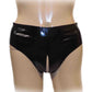 MONNIK Latex hot Underwear Women Crotchless Panties Sexy Briefs open crotch shorts for fetish Catsuit Club wear