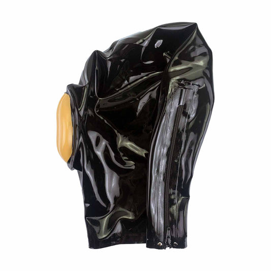 MONNIK Latex Mask Mouth with Inflatable Pudenda and Rear Zip Handmade for Catsuit Cosplay