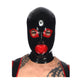 MONNIK Latex Hood Mask with Red Edge Open Eyes&Mouth Sleeve for Latex Bodysuit  Fetish Party Club wear Gay