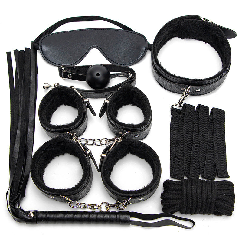 10 Pcs/set Sex Products Erotic Toys for Adults BDSM Sex Bondage Set Handcuffs Nipple Clamps Gag Whip Rope Sex Toys For Couples