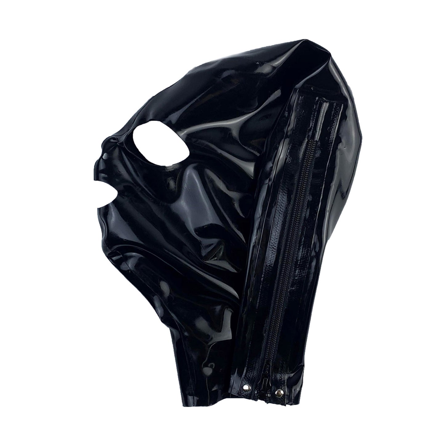 MONNIK Realistic Black Latex Mask Rubber Unisex Hood Open Eyes&Mouth Unique Sexy Wear for Party Catsuit Party