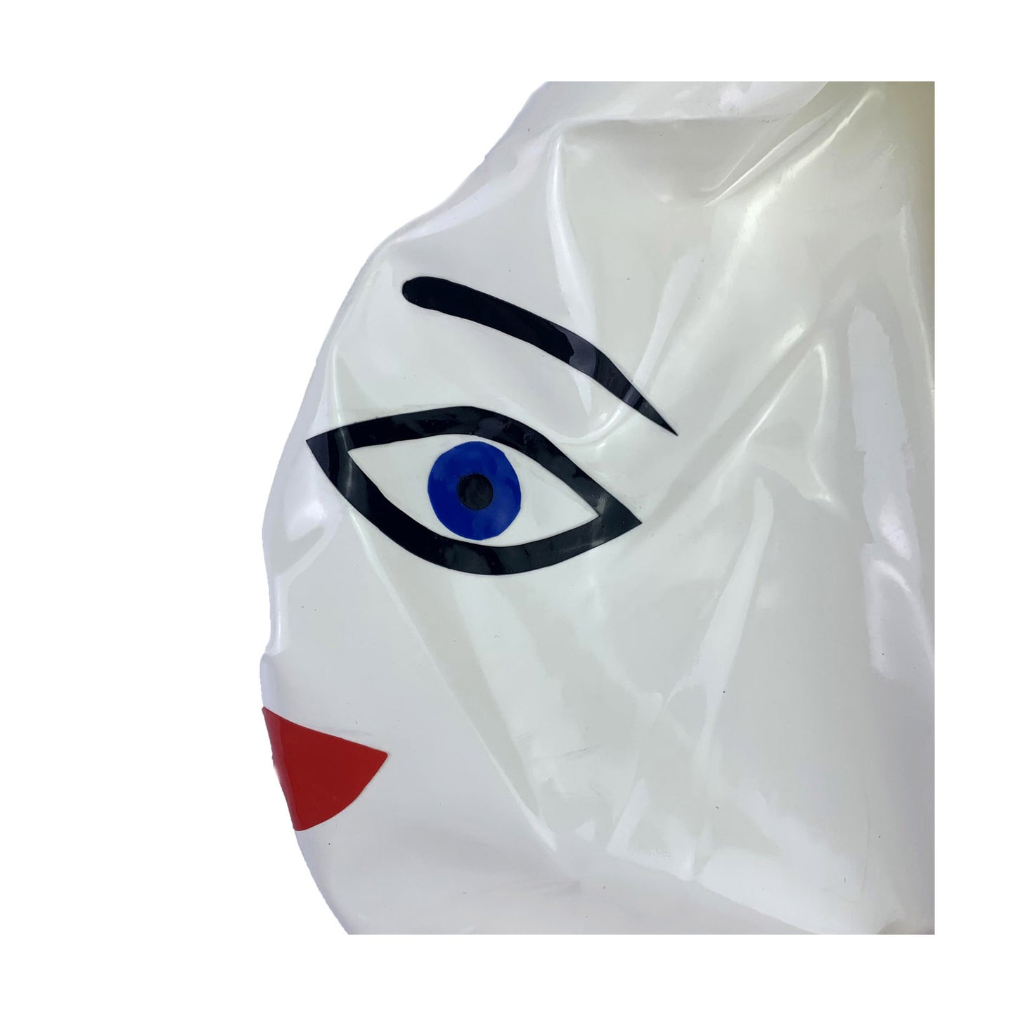 MONNIK Sexy White Latex Mask Rubber Hood Gummi 0.4mm with Rear Zipper Handmade for Party Wear Catsuit