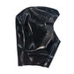 MONNIK Black Latex Mask Rubber Unisex Hood with Rear Zipper Open Face Handmade for Catsuit Clubwear Cosplay