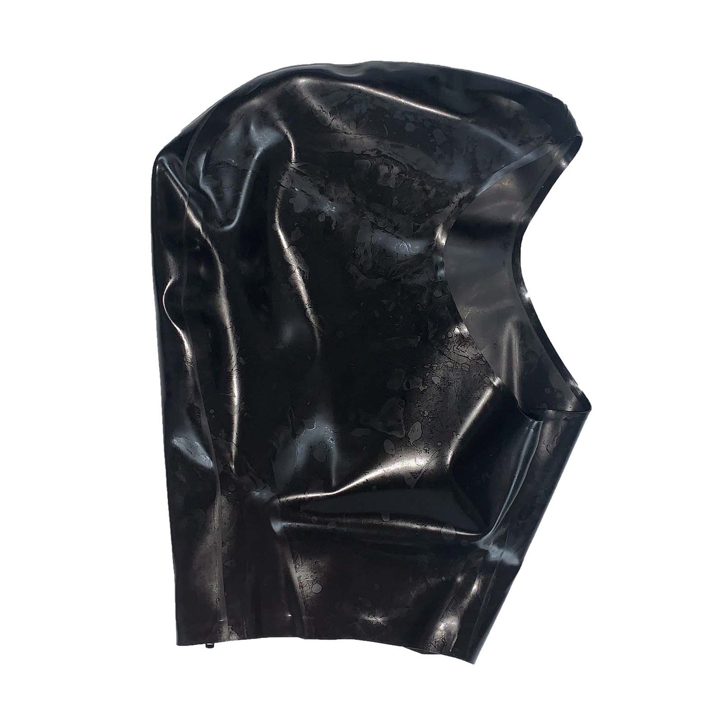 MONNIK Black Latex Mask Rubber Unisex Hood with Rear Zipper Open Face Handmade for Catsuit Clubwear Cosplay