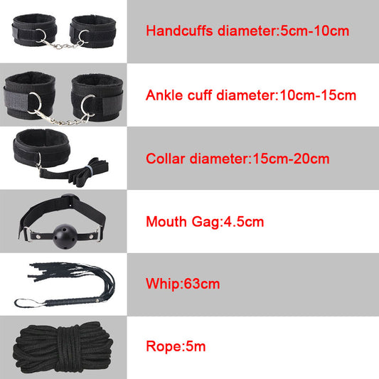 20PCS Bed Bondage Set BDSM Kits Sex Toys For Women Adults Handcuffs Whip Tail Butt Anal Plug Vibrators Massager Exotic Products