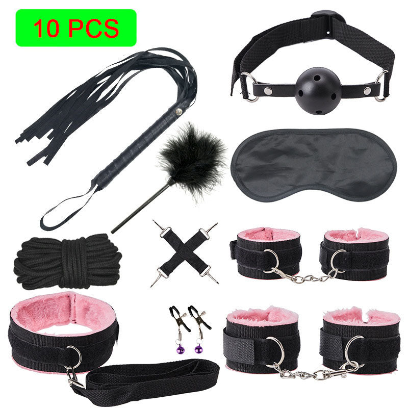 20PCS Bed Bondage Set BDSM Kits Sex Toys For Women Adults Handcuffs Whip Tail Butt Anal Plug Vibrators Massager Exotic Products