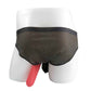 MONNIK Latex Briefs Rubber Underwear Black Shorts Personality High Stretch with Two Condom for Bodysuit Fetish Party