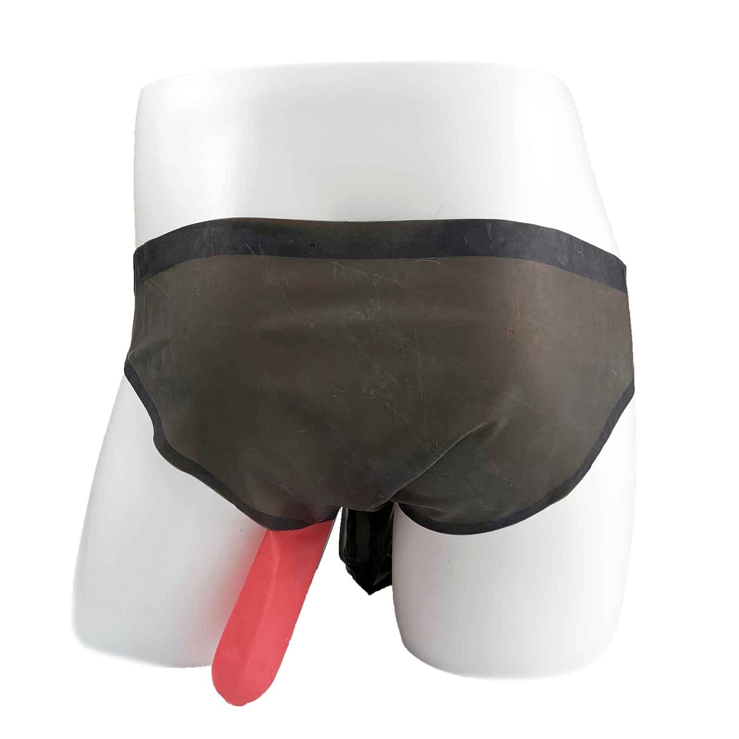 MONNIK Latex Briefs Rubber Underwear Black Shorts Personality High Stretch with Two Condom for Bodysuit Fetish Party