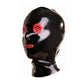 MONNIK Full Cover Latex Hood with Red Honeycomb Hole Mouth and Eyes Rubber Mask Club Wear with Zipper Handmade