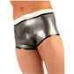 MONNIK Latex Boxer Shorts Men Gary and White&Black Trim Latex Boxer Shorts Panties Tight Underwear Briefs for Party Bodysuit