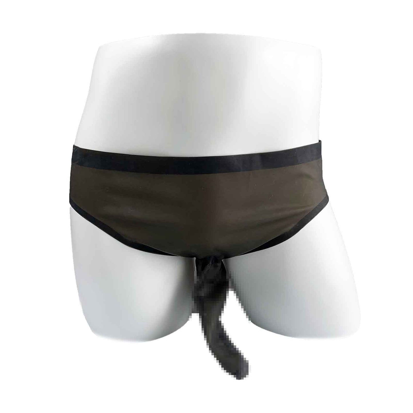 MONNIK Latex Briefs Rubber Underwear Black Shorts Personality High Stretch with Two Condom for Bodysuit Fetish Party