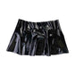 MONNIK Black Latex Fashion Skirt Ultra Short Skirt Sexy Women's Rubber Pleated Skirt for fetish Catsuit party club wear