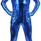 Adult Shiny Metallic Open Eyes and Mouth Zentai Supersuit Costume Spandex One piece Lycra Fabric