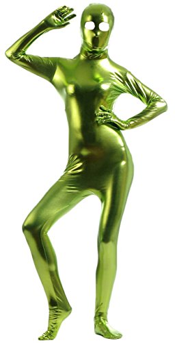 Shiny Metallic Unitard Zentai Suit with Eyes Open Spandex One piece Lycra Fabric