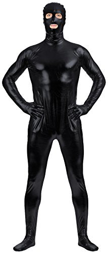 Adult Shiny Metallic Open Eyes and Mouth Zentai Supersuit Costume Spandex One piece Lycra Fabric