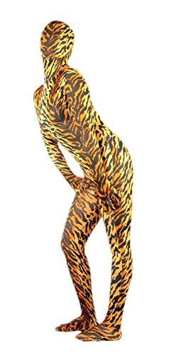 Unisex Tiger Spandex Costume with Ears and Tail for Adults and Children Spandex One piece Lycra Fabric