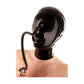 MONNIK Fetish Latex Mask Hood Open Nose with Mouth Cuffs Inflatable Expanding Restraint for Party Clubwear Catsuit