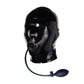 MONNIK Fetish Latex Mask Hood Open Nose with Mouth Cuffs Inflatable Expanding Restraint for Party Clubwear Catsuit