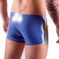 MONNIK Latex Shorts Briefs Rubber Men Underpants with Twin Side Stripes Boxer Shorts for Party Bodysuit Clubwear