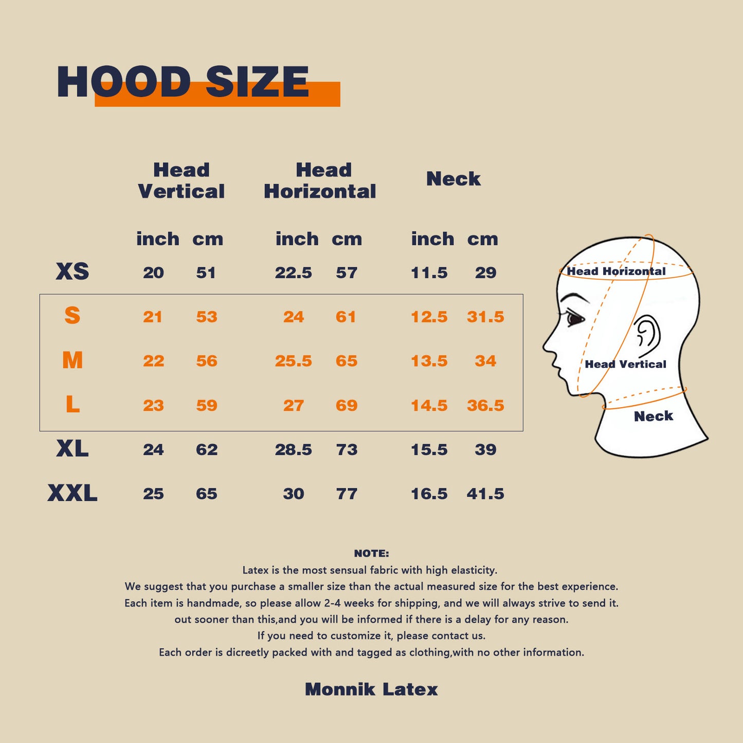 MONNIK Latex Mask Hood Black Open Eyes&mouth for Cosplay Halloween Party Wear Bodysuit