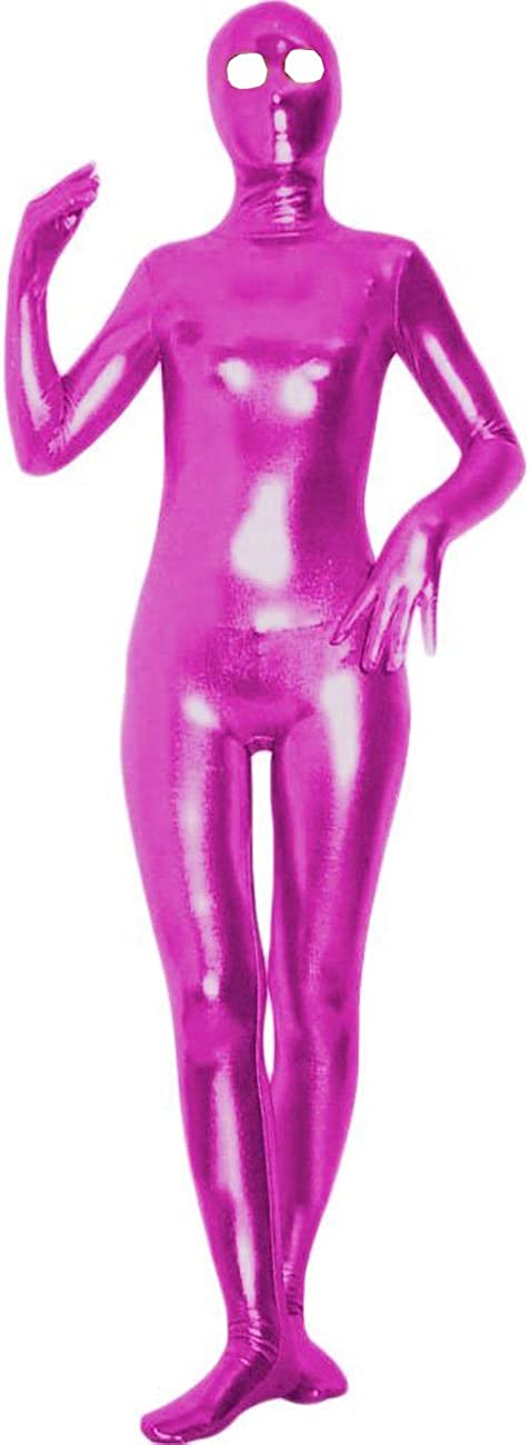 Shiny Metallic Unitard Zentai Suit with Eyes Open Spandex One piece Lycra Fabric