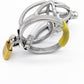 Stainless Steel Chastity Device Male Cage Chastity Device with CatheterMale Metal Beginner Cage with Sunglasses, Prevent Erection Bondage Couple Sex Lock Chastity Pants (Ring 52mm)