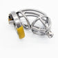 Stainless Steel Chastity Device Male Cage Chastity Device with CatheterMale Metal Beginner Cage with Sunglasses, Prevent Erection Bondage Couple Sex Lock Chastity Pants (Ring 52mm)