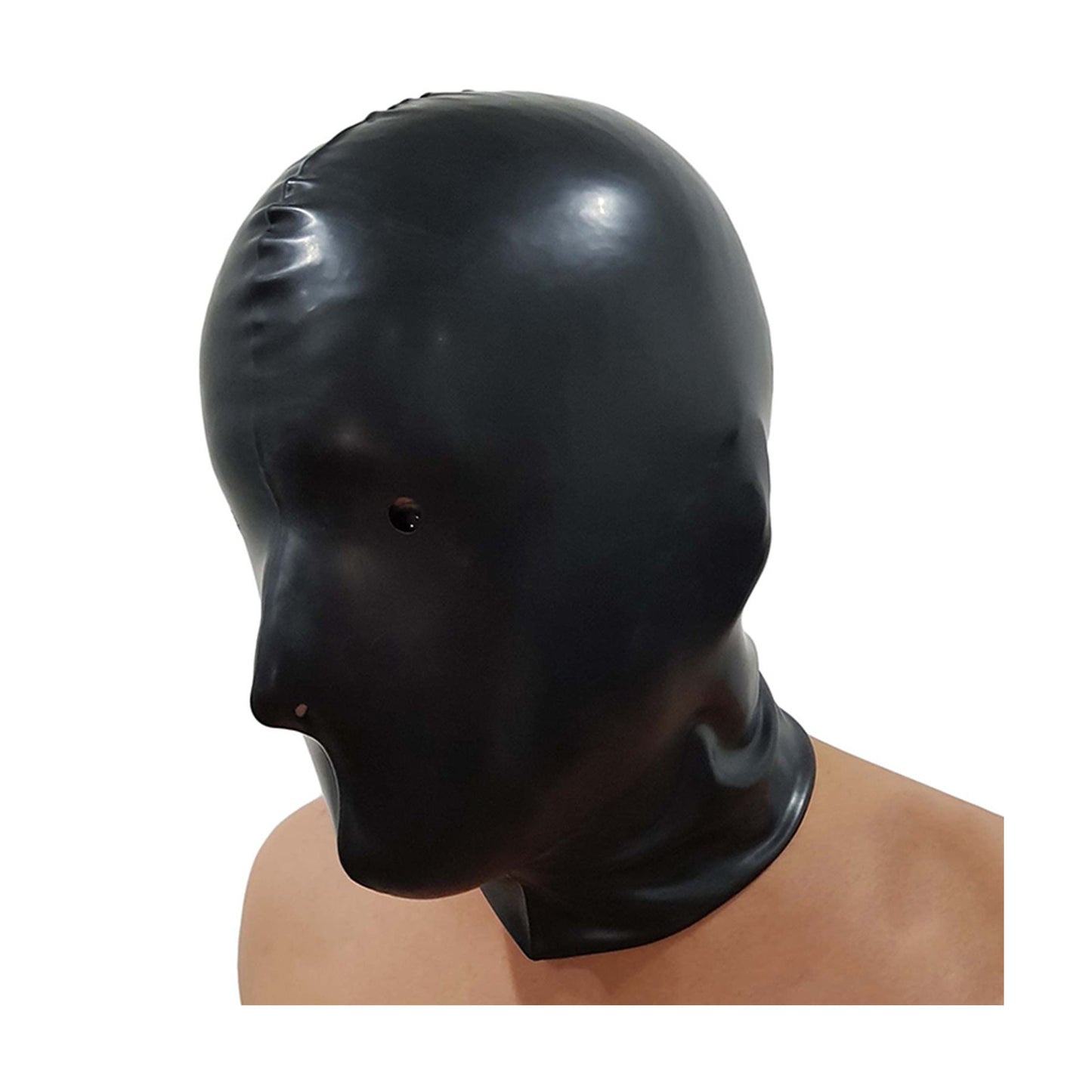 MONNIK Latex Hood Black Eyes Open Rubber Mask full bondage for Bodysuit Clubwear Cosplay Party