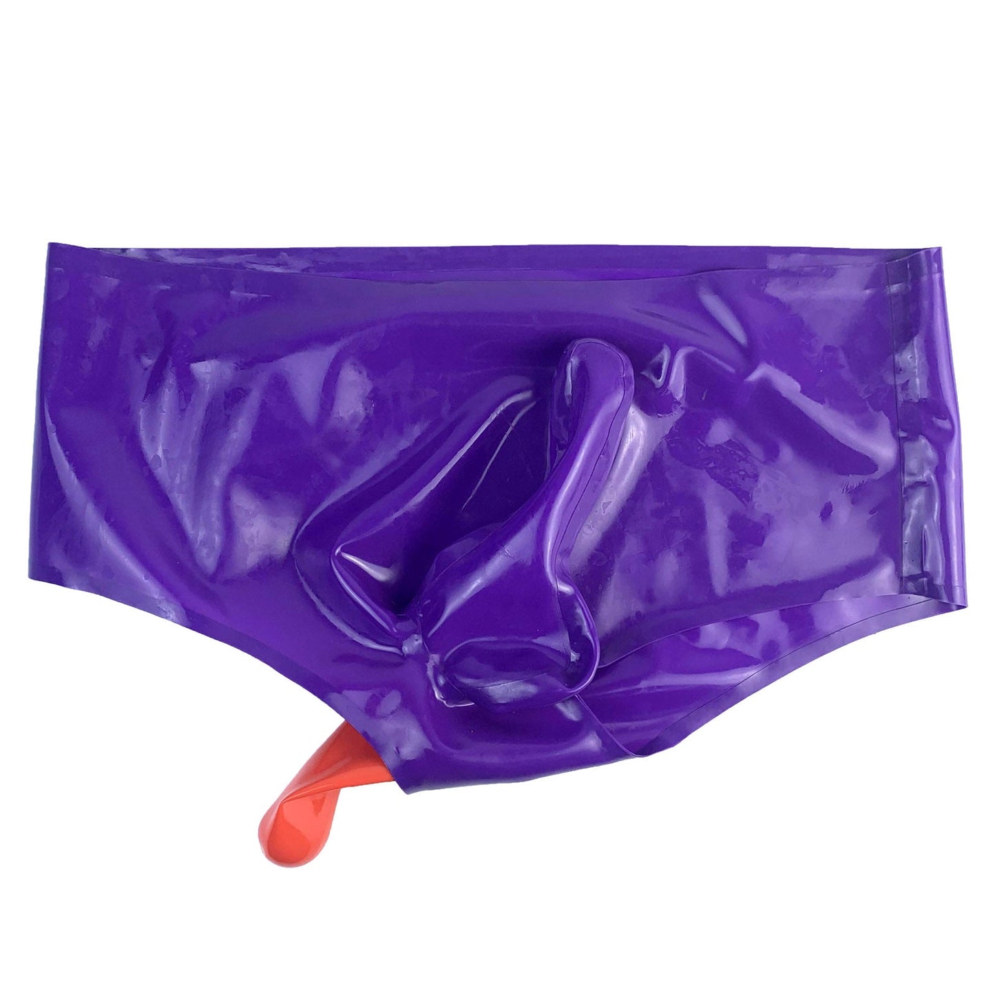 MONNIK Latex Shorts Briefs Rubber Underwear Purple Shorts Tight with Two Condom for Bodysuit Fetish Party Club wear