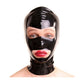 MONNIK Black Latex Hood Rubber Unisex Mask Open Eyes&Mouth for Fetish Catsuit Party Halloween Costume