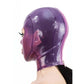 MONNIK Latex Hood Translucent Purple Colors with Trim and Rear Zipper Handmade for Costume Catsuit Cosplay