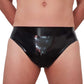 MONNIK Black Latex Men Underpants Handmade Latex Briefs Latex Rubber Men Tight Panties Shorts Underwear