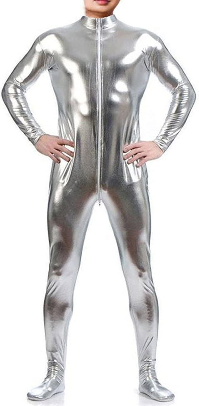 Men's Shiny Metallic Unitard Dancewear Spandex One piece Lycra Fabric