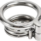 Stainless Steel Male Chastity Cage Metal Male Flat Chastity Lock Strap Sunglasses Prevent Erection Penis Cage Gay SM Alternative Bondage Training Supplies Adult Sex Supplies (Ring 45mm)