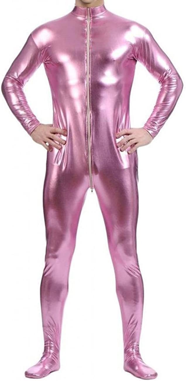 Men's Shiny Metallic Unitard Dancewear Spandex One piece Lycra Fabric