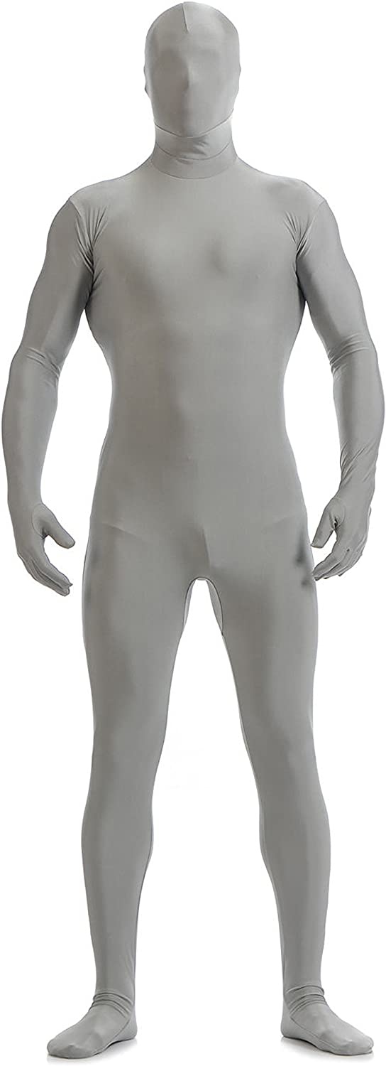 Morph Suit White Lycra Spandex Catsuit with Face Opened Unisex Full Body  Suit 