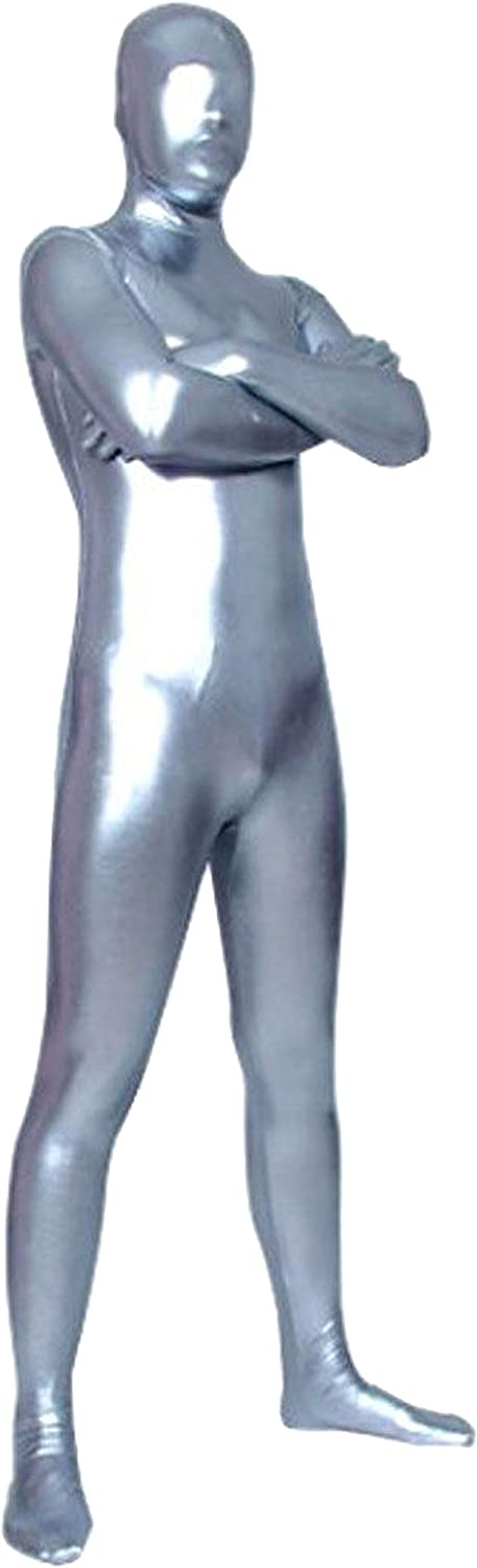 Unisex Metallic Zentai Second Skin Full Bodysuit Spandex One piece Lycra Fabric