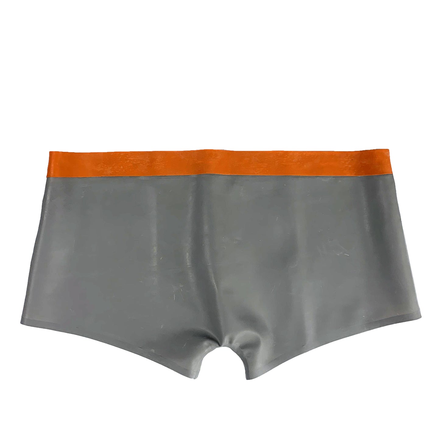 MONNIK Sexy Men Silver and Trim Orange Color Latex Male Boxer Shorts Fashion panties Tight Underwear Briefs Handmade